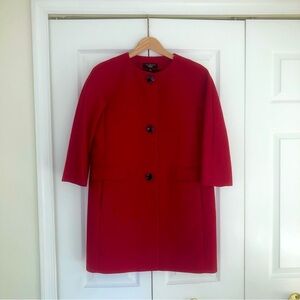 🤩 Talbots Collarless Topcoat in Red